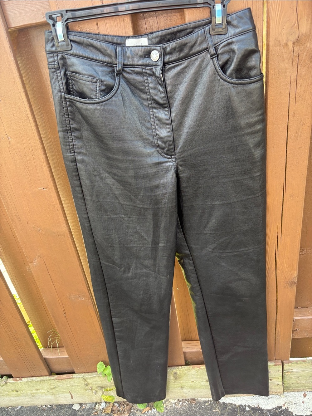 Wilfred Black Straight-Leg Faux Leather Jeans